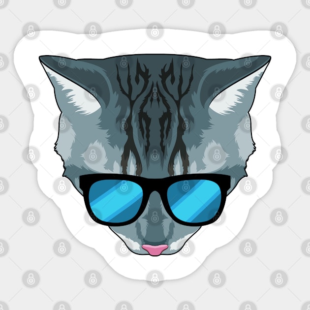 Cat with Sunglasses Sticker by Markus Schnabel